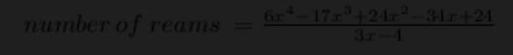 If one ream of bond paper costs (3x -4) pesos. How many reams can you buy for ( 6x-example-1