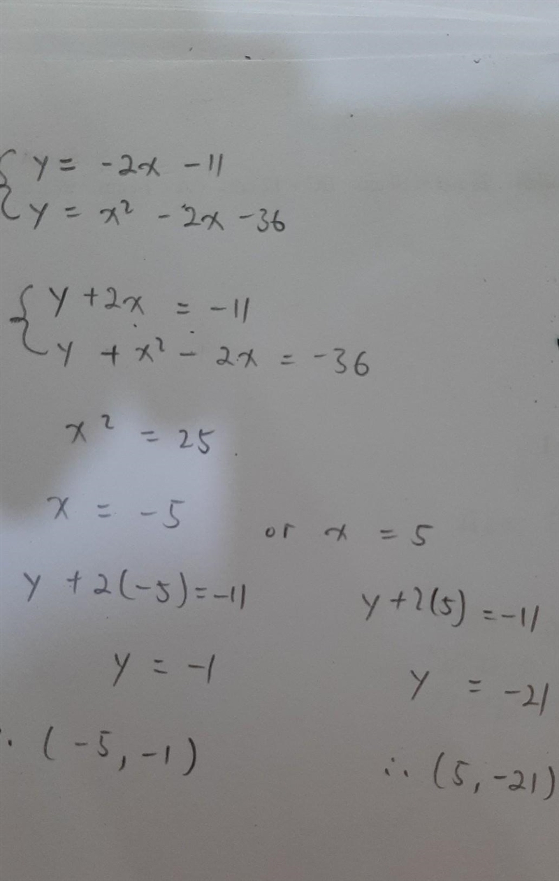 Which of the following points is a solution for this system of equations: y = –2x-example-1