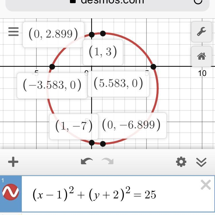 Question : Find if the coordinates given lie on the circles below: (a) Does (4,2) lie-example-1