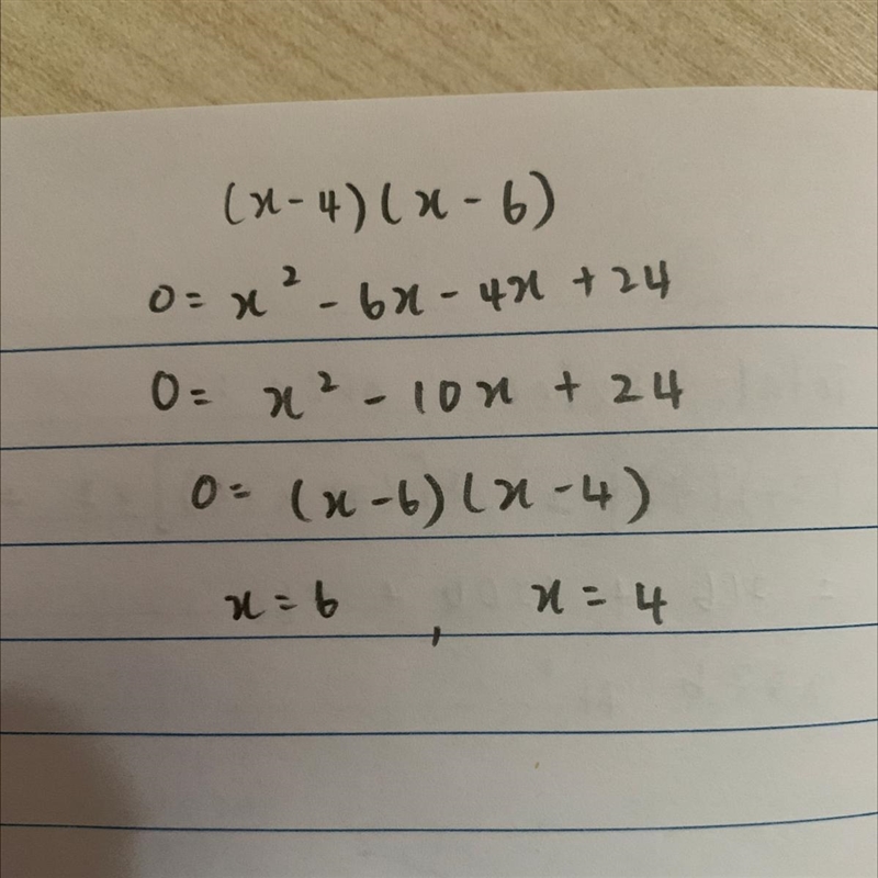 ( x-4)(x-6) = how do you solve this problem-example-1