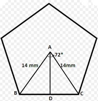 Find the area of the regular figure below: A) 466 mm2 B) 430 mm2 C) 404 mm2 D) 495 mm-example-1