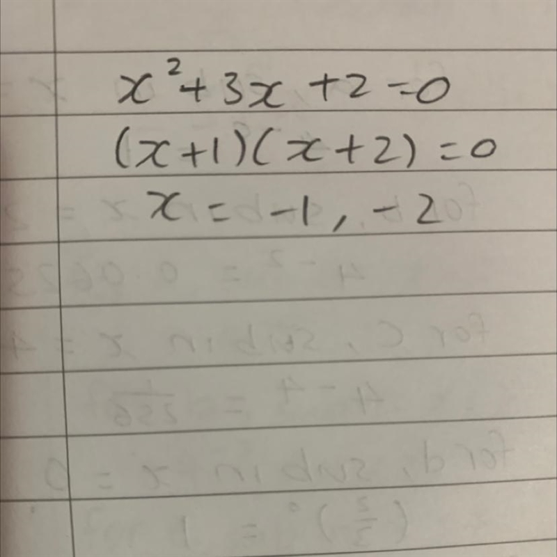 X^2 + 3x + 2 = 0 separate the two values with a comma-example-1