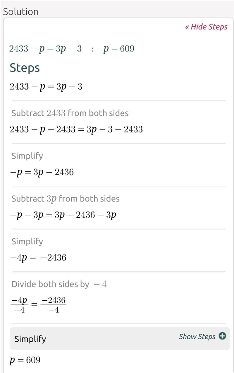 Solve the following equations 1. 83x= 1/256 2. 243 3-p= 3 p -3-example-2