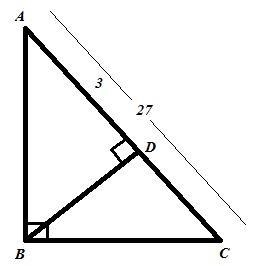 Given right triangle ABC= with altitude BD drawn to hypotenuse AC. If AD=3 and, AC-example-1