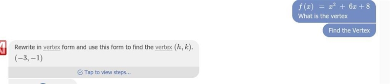 F(x) = x² + 6x+8 What is the vertex-example-1