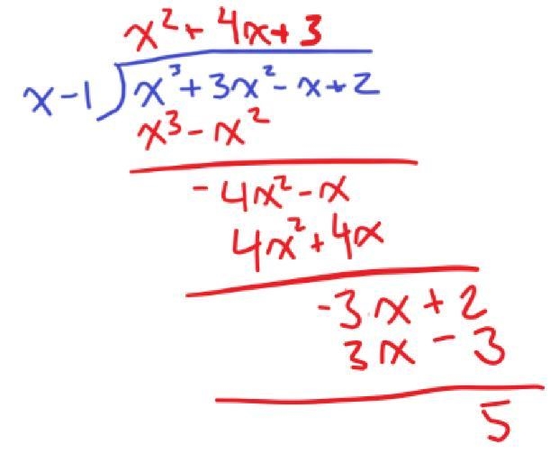 (x^3+3x^2-x+2)/(x-1)-example-1