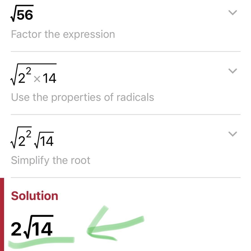 Write the answer in the simplest radical form √(56) ​-example-1