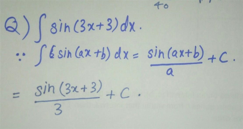 Integral sin(3x+3)dx-example-1