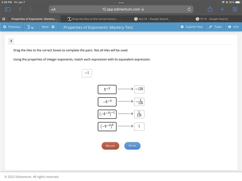 Drag the tiles to the correct boxes to complete the pairs. Not all tiles will be used-example-1