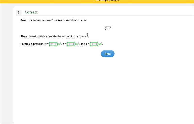 ^415^7 The expression above can also be written in the form 을 For this expression-example-1