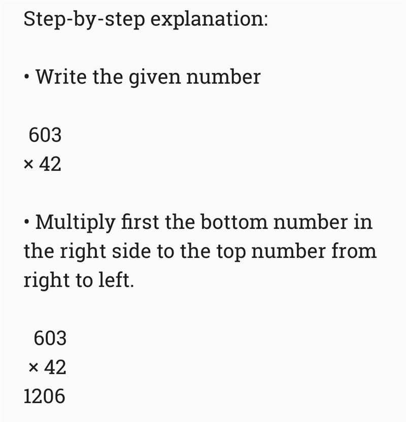 What is the answer of 603 x 42 , this question is multiply , it’s of my brother who-example-1