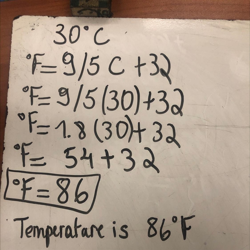 Jason's Fahrenheit thermometer was broken. He wanted to know whether he should put-example-1