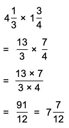 Evaluate 4 1 3 × 1 3 4 Give your answer as a mixed number.-example-1