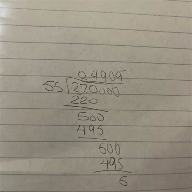 27 divided by 55 using long division (please show work) HELP-example-1