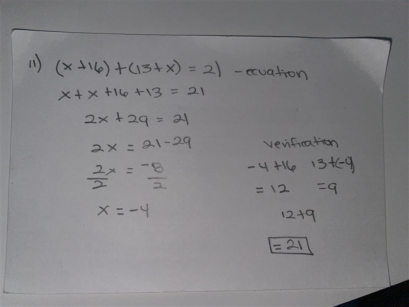 Create an equation to solve for x, then solve to find its value.-example-1