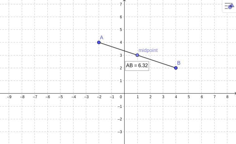 (A) Find the midpoint of the segment (B) Find the length of the segment-example-1