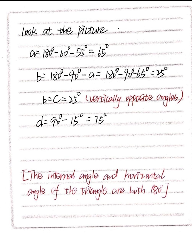 Find all of the missing angles - a, b, c, and d.-example-1