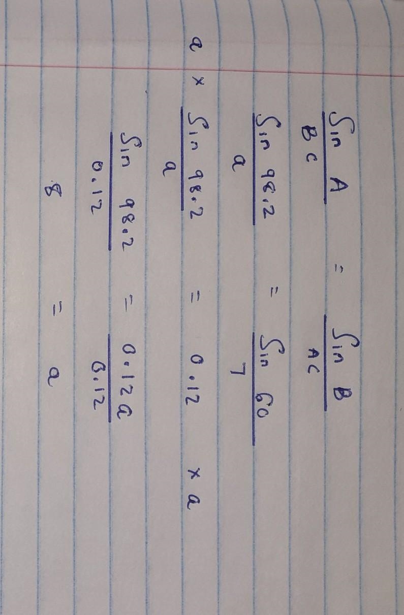 Find all the missing elements: B. a B = 60° b = 7 С С А b C = 3-example-2