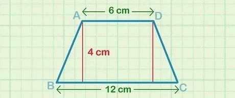 The dimensions of a trapezoid are shown below. Which equation could you use to find-example-1