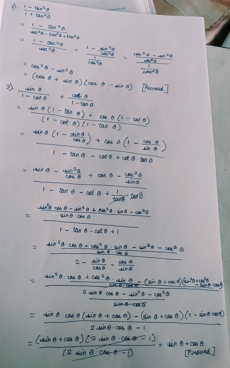 Prove that : Question 1 : sec^2 \theta +cosec^2\theta = (tan \theta +cot \theta )^2 Question-example-2