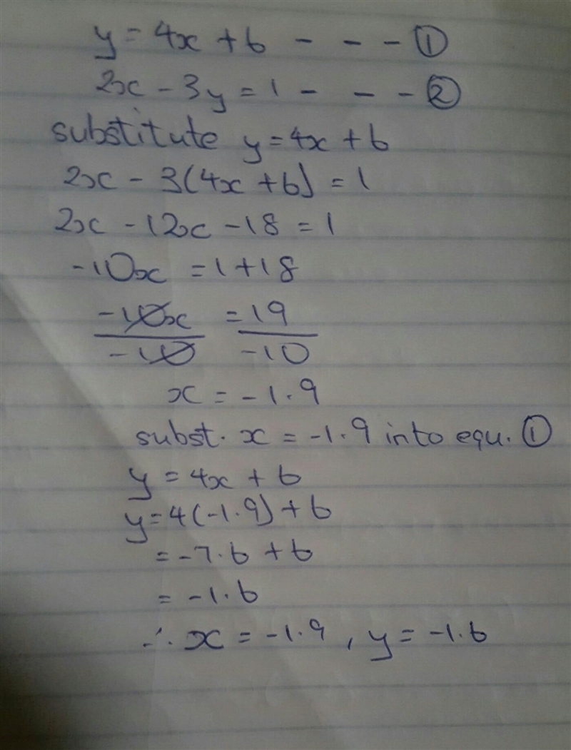 Solving Systems: Graphing Method y = 4x+6 2x-3y=1-example-1