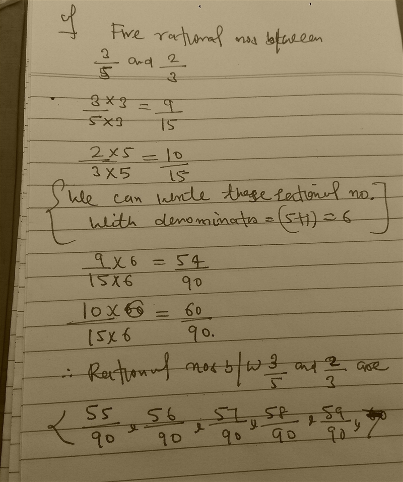 Find 5 rational numbers between 3/5 and 2/3​-example-1