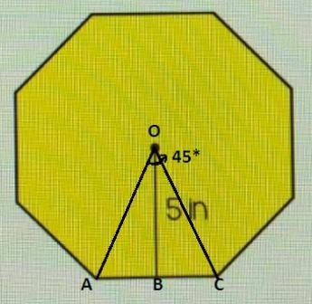 Find the area of the regular figure below: A) 67.3 in2 B) 70.2 in2 C) 74.6 in2 D) 77.1 in-example-1