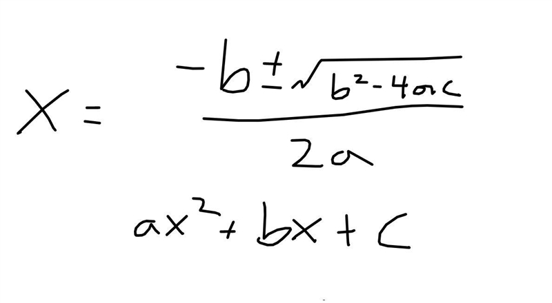 What is the meaning of the quadratic formula. write it down?​-example-1