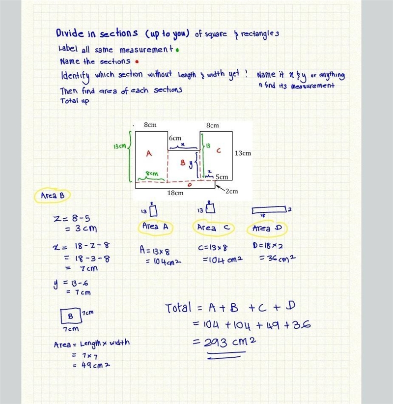 Find the area with shown work.-example-1