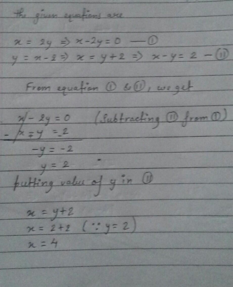 Can u help me pleaseee use substitution to solve each system of equations. pleaseee-example-1