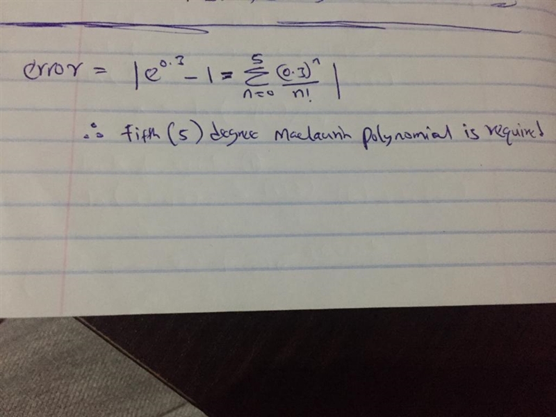 Determine the degree of the Maclaurin polynomial required for the error in the approximation-example-1