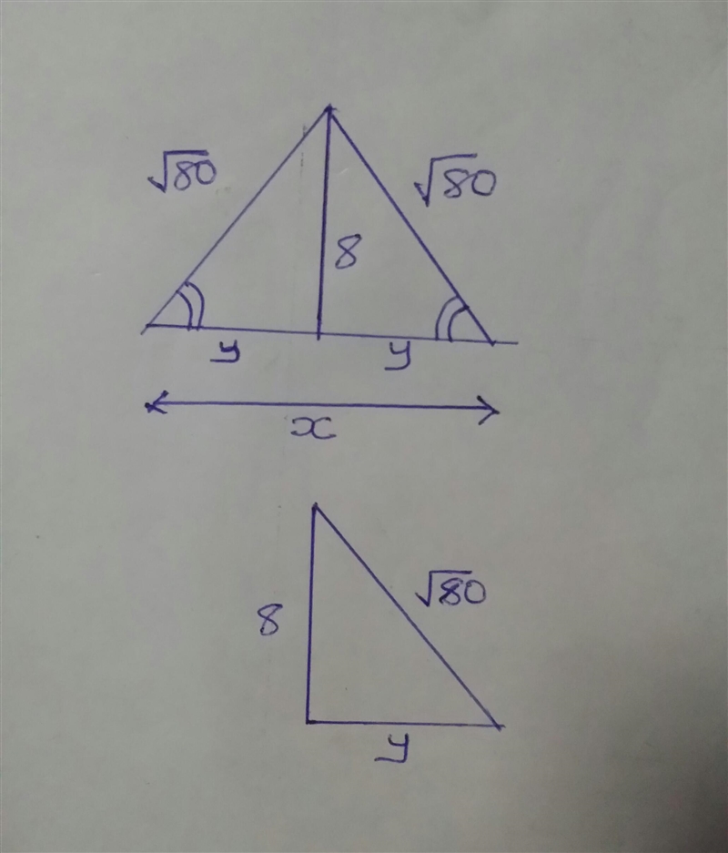 Please help find the value of x in the isosceles triangle shown below. V80 V80-example-1