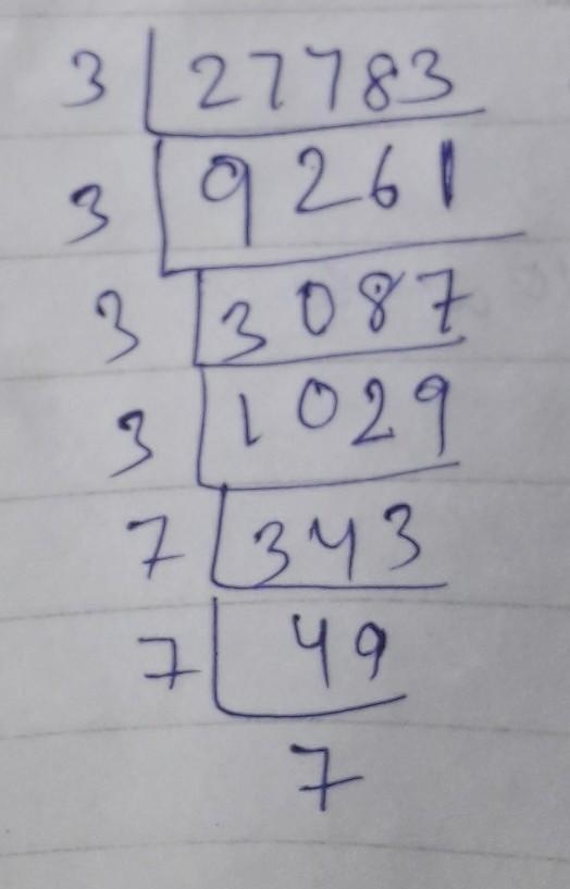 Find the least number by which 27783 be multiplied to get a perfect cube​-example-1