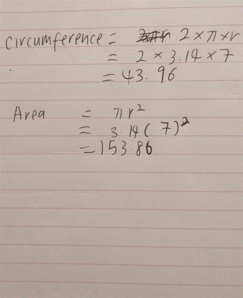 Find the circumference and area of the circle. Use 3.14 for it. Round to the nearest-example-1