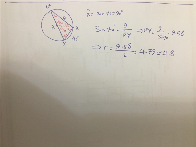 Find the radius of the circle. Please show work, thank you-example-1