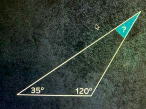 Which is a measure of the missing angle in this triangle￼?-example-1