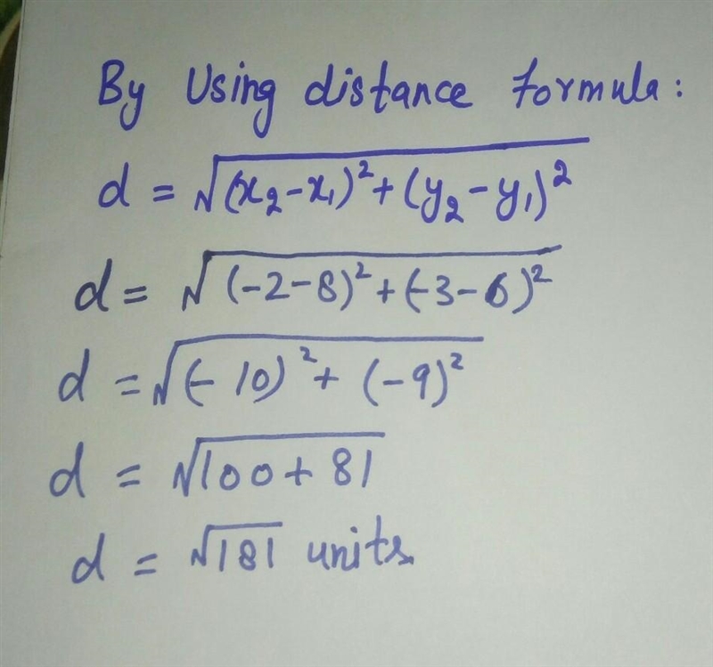 In the standard (x,y) coordinate plane, what is the distance, in coordinate units-example-1