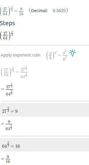 (27/64) to the power of 2/3-example-1