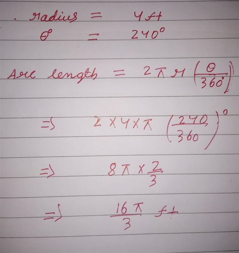 Please help, due soon. Find the length of the arc. Use exact answer-example-1