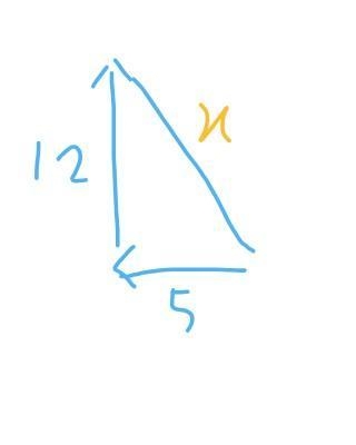 A ship sails from east to west direction for 5 km, and then sails north for 12 km-example-1