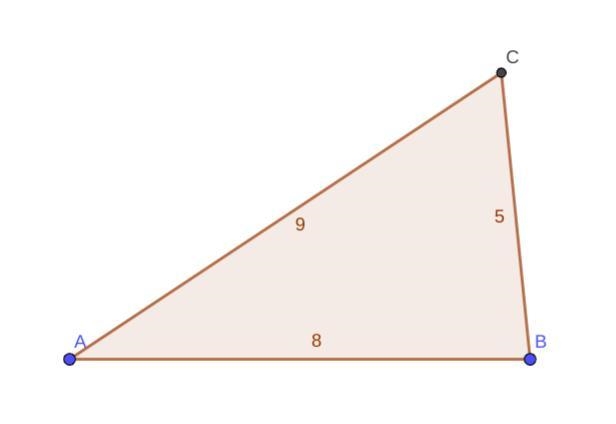 Triangle ABC has perimeter 22cm AB= 8cm BC= 5cm by calculation deduce whether triangle-example-1