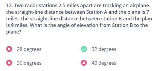 Two radar stations 2.5 miles apart are tracking an airplane. the straight-line distance-example-1