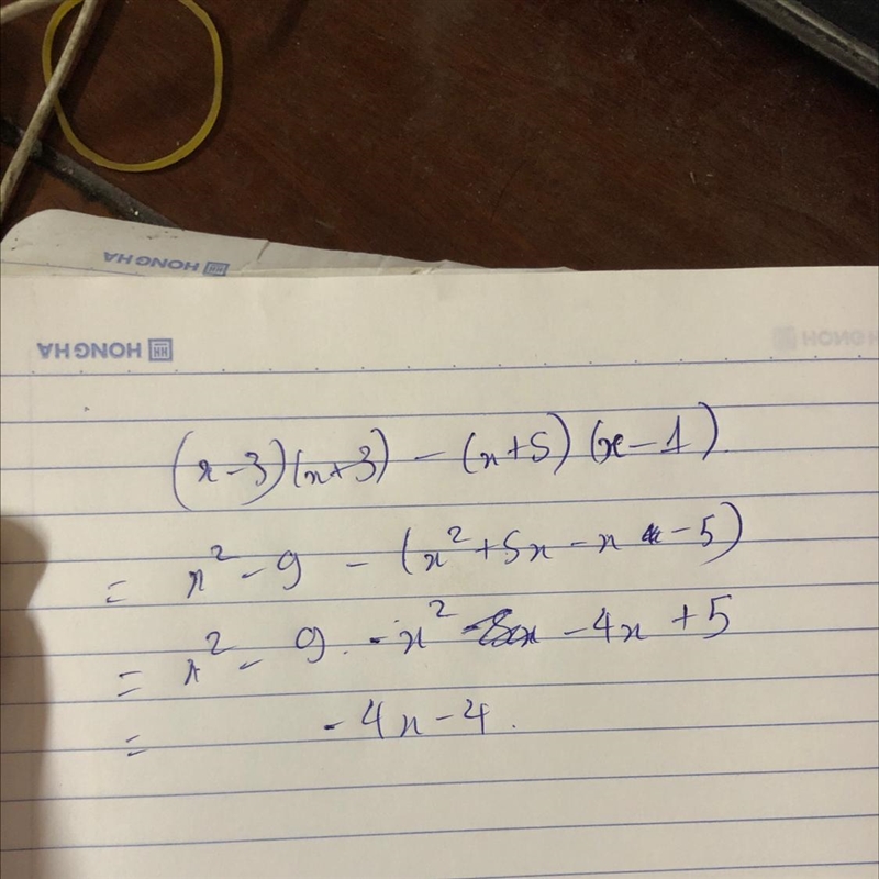 (x-3).(x+3)-(x+5).(x-1)-example-1