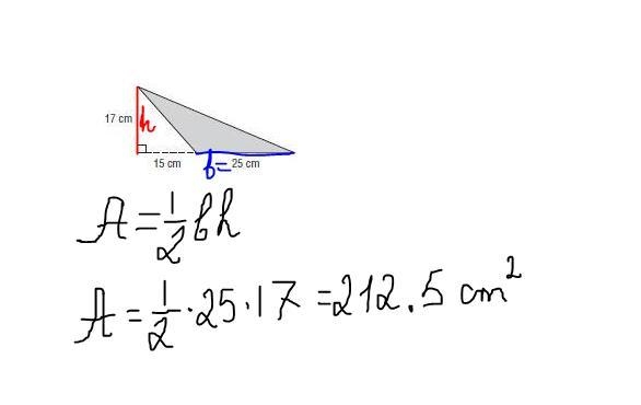 Find the area of the shaded part of the triangle below. Round to the nearest tenth-example-1