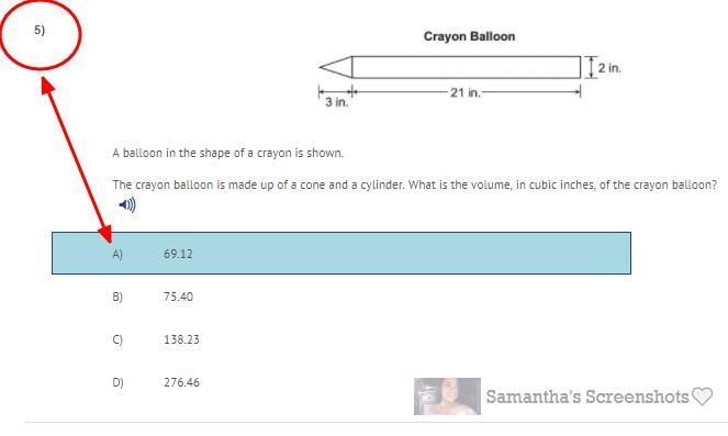 The crayon balloon is made up of a cone and a cylinder. What is the volume, in cubic-example-1