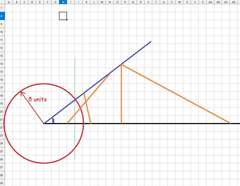 Draw a triangle in which an angle, X, is equal to cos^{-1} (4/5)-example-1