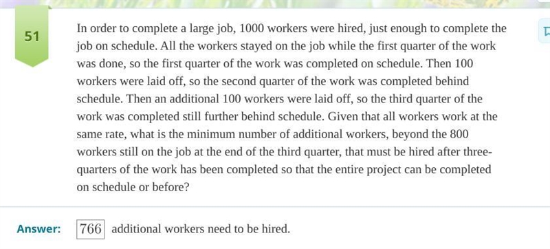 In order to complete a large job, 1000 workers were hired, just enough to complete-example-1