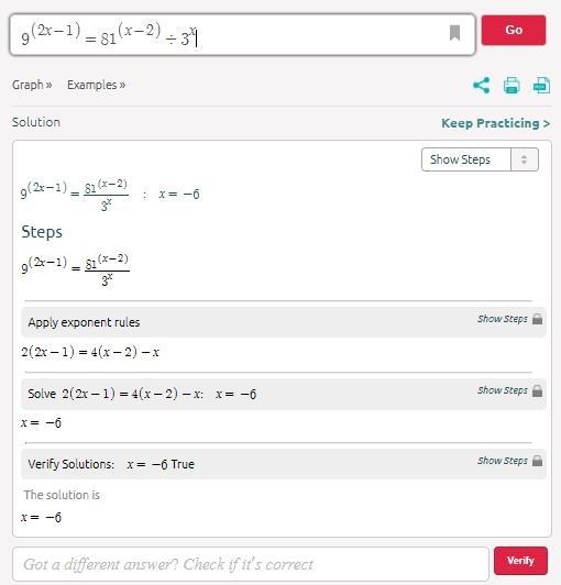 If 9^(2x-1)=81^(x-2)/3^x find x​-example-1