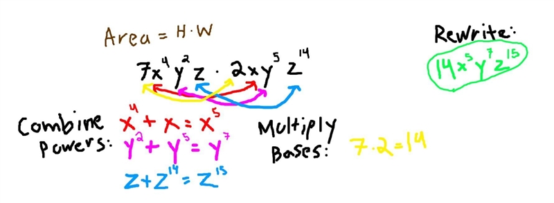 Which expression represents the area of a rectangle with sides measuring 7x4y2z units-example-1