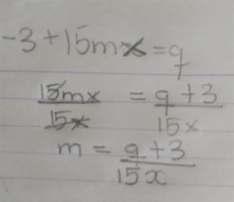 -3+15mx=q Solve for m-example-1